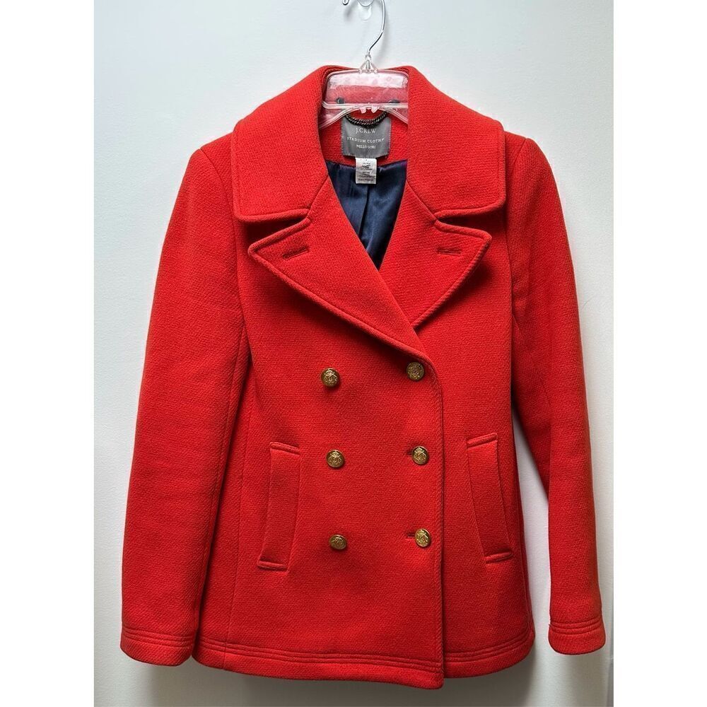 J. Crew Nello Gori dark orange wool blend stadium coat size 2.   #1-1822